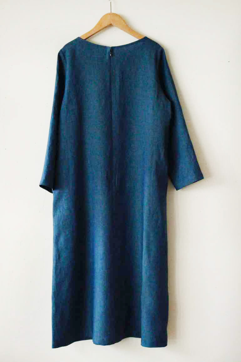 PDNo.131シンプルなAラインドレス<br />シャンブレイダ-クハミングバ-ド