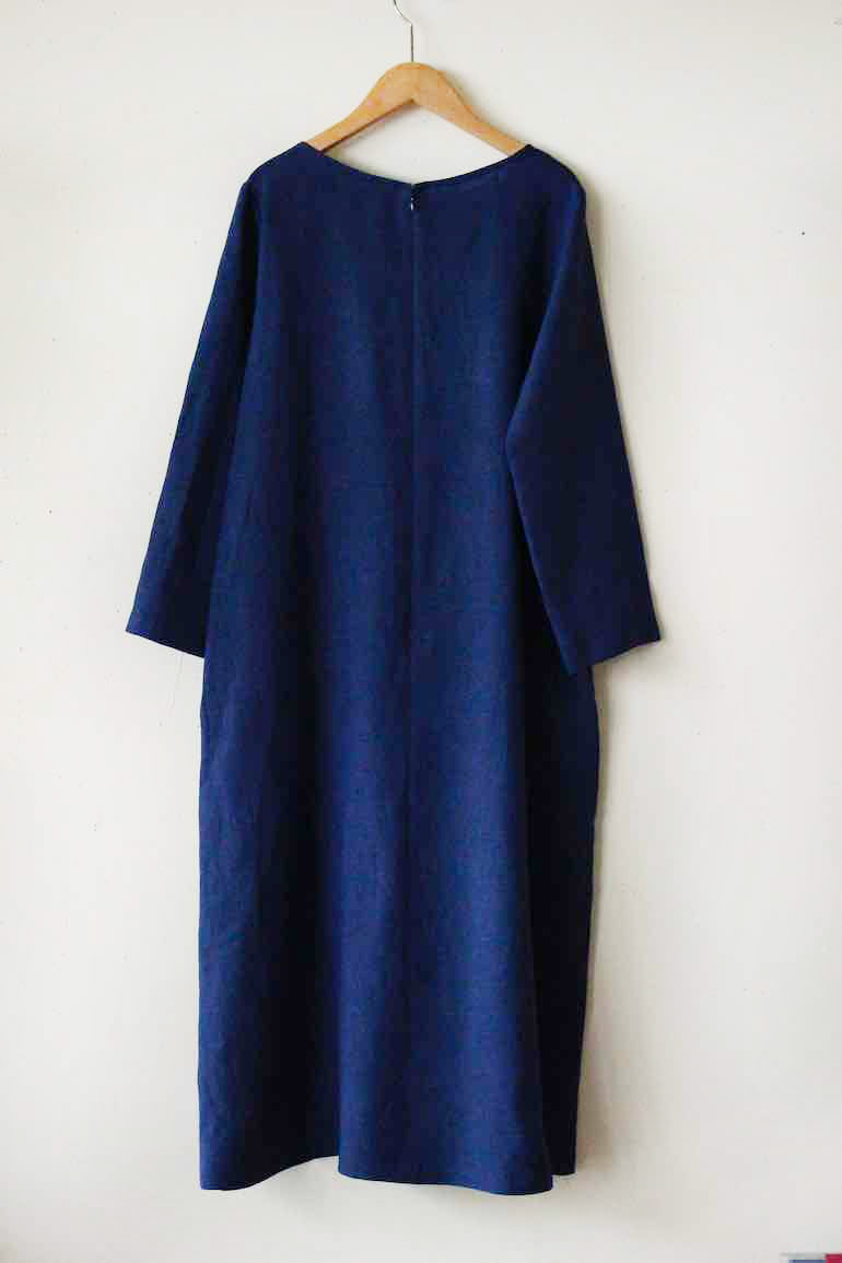 PDNo.131シンプルなAラインドレス<br />シャンブレイインディゴ