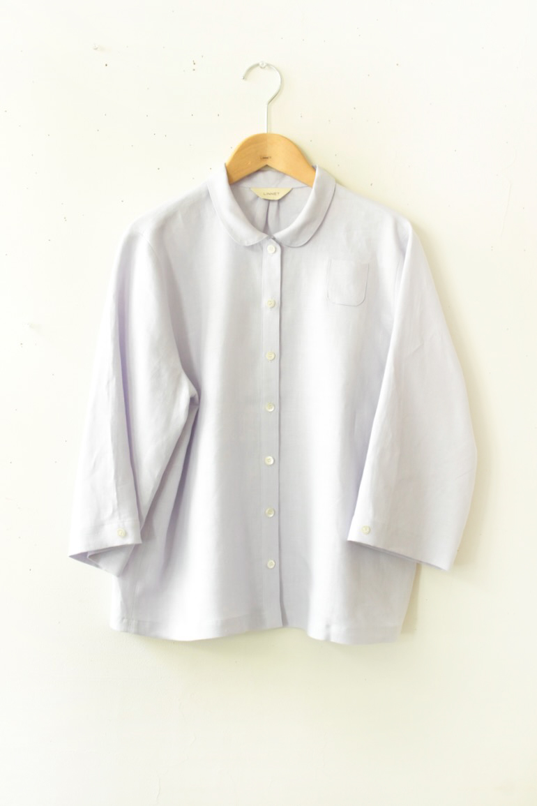 PD No.135小さな丸衿ブラウス　　7分袖<br />FABラベンダ-