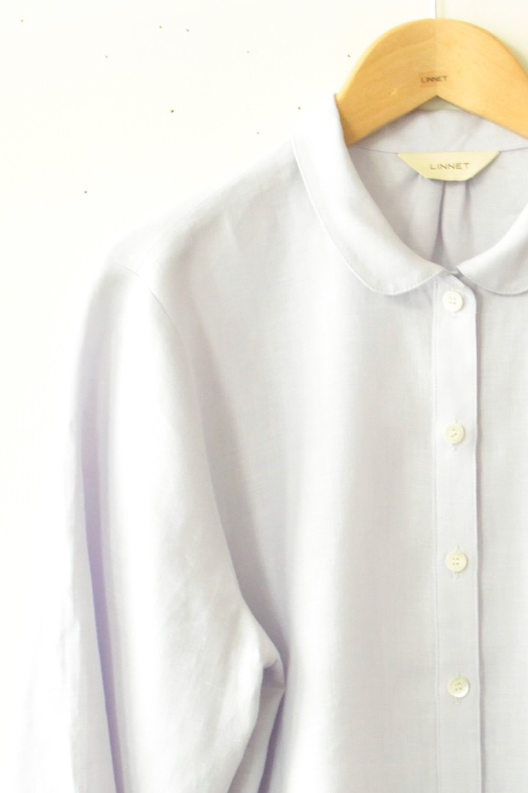 PD No.135小さな丸衿ブラウス　　7分袖<br />FABラベンダ-