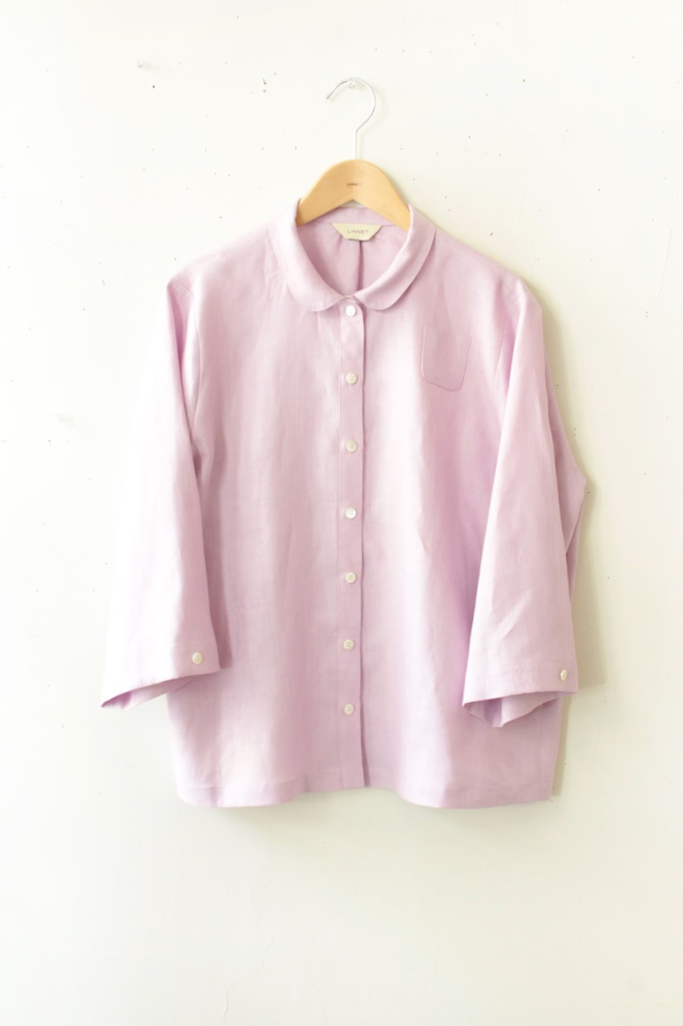 PD No.135小さな丸衿ブラウス　　7分袖<br />FABリラ