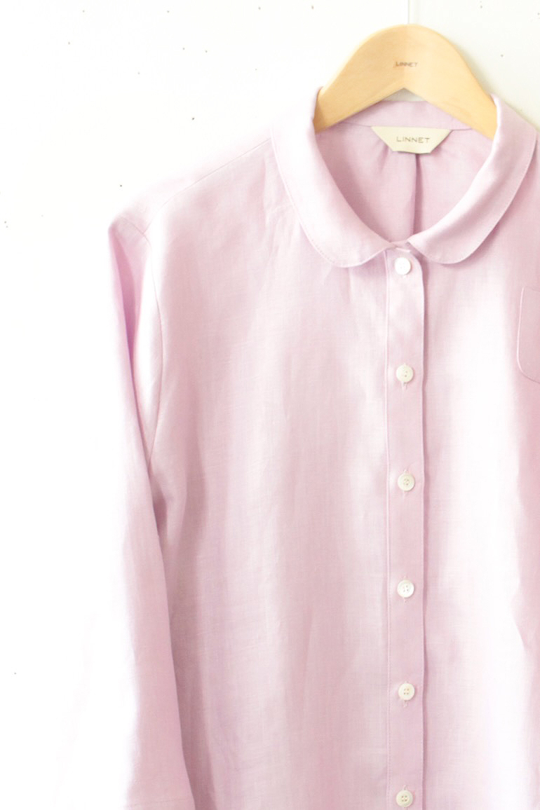 PD No.135小さな丸衿ブラウス　　7分袖<br />FABリラ