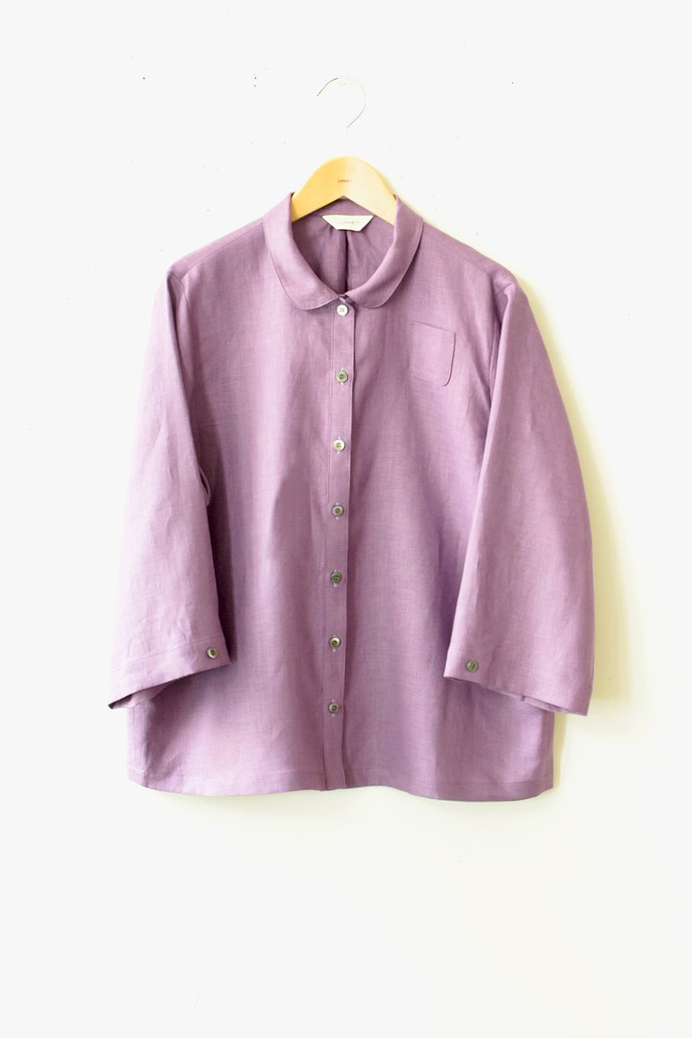 PD No.135小さな丸衿ブラウス　　7分袖<br />FABクレマチス