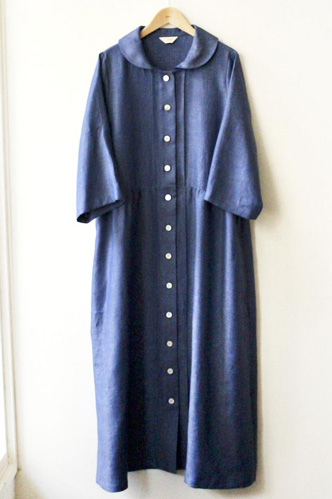 No.138大きめへちま衿のワンピース前開き型紙