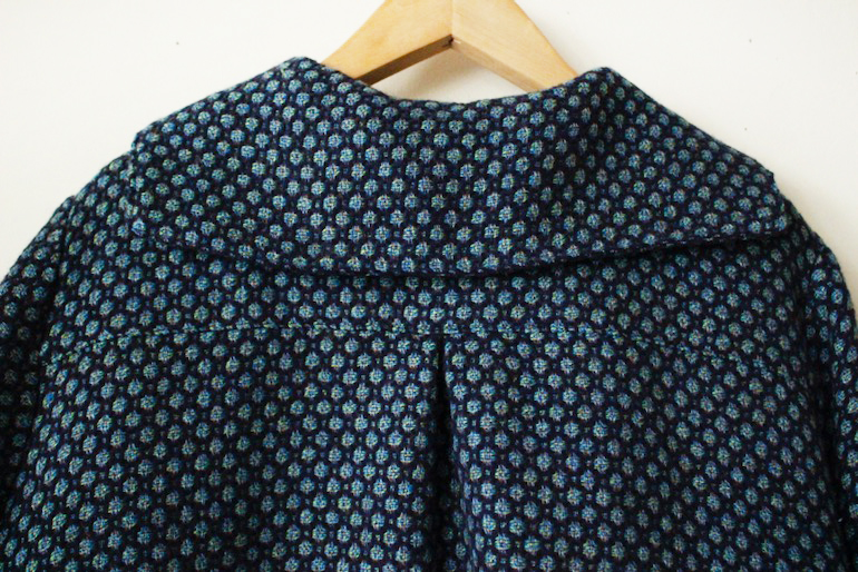 No140セーラーカラーのドレス　ヘンプウール<br />バ-ズアイ2Naグリ-ン