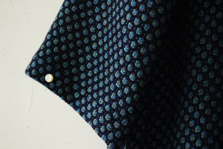 No140セーラーカラーのドレス　ヘンプウール<br />バ-ズアイ2Naグリ-ン