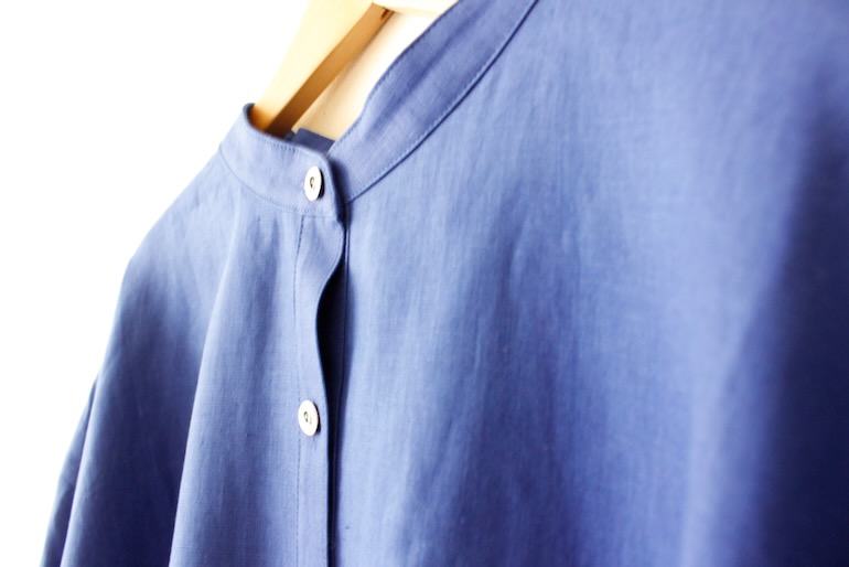 PD No.141　スタンドカラービッグシャツ長袖ギャザー<br />クラシックロイヤルブル-