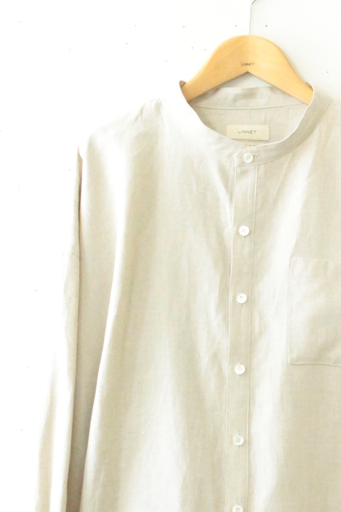 PDNo.143スタンドカラービッグシャツタック長袖<br />クラシックフラックス