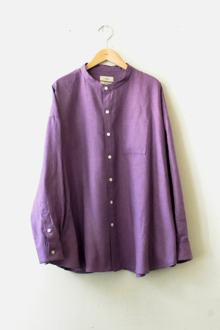 PDNo.143スタンドカラービッグシャツタック長袖<br />fabクレマチス