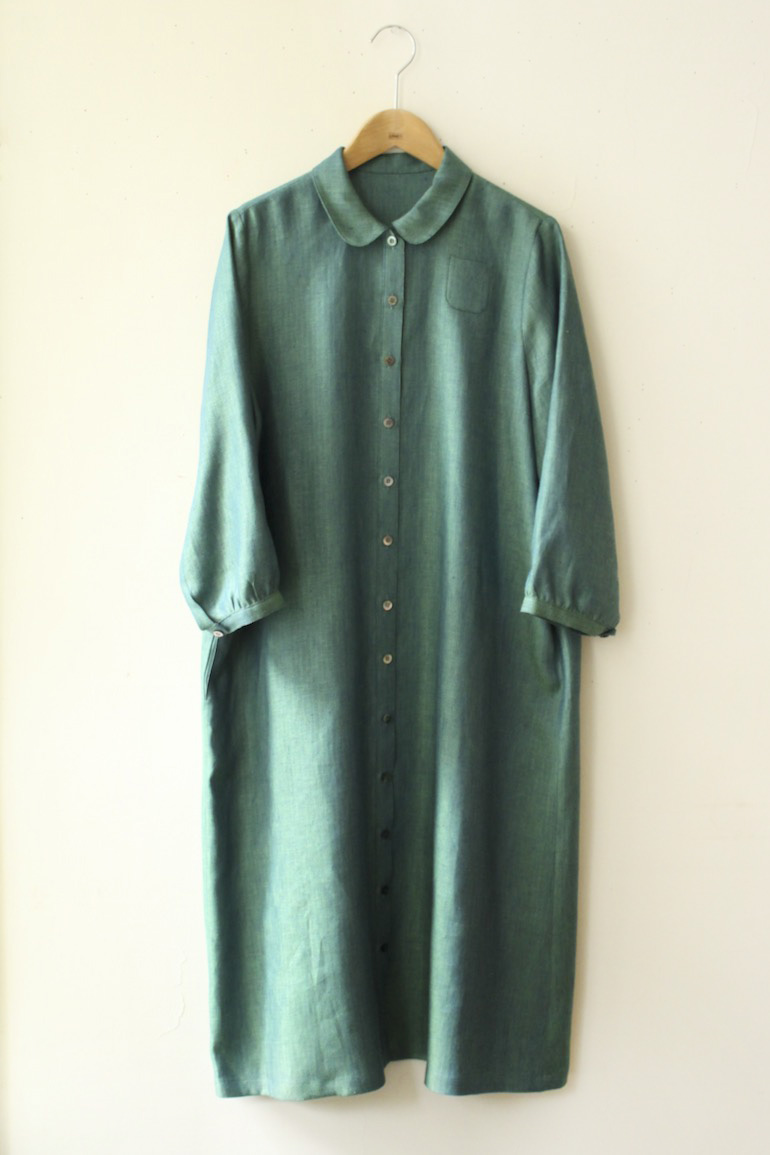 PDNo.74丸衿ドレス 七分袖<br />HB C17濃緑
