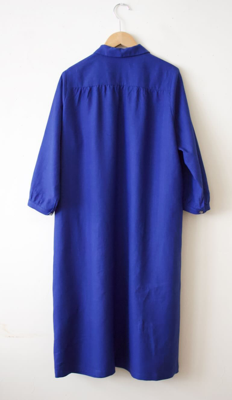 PDNo.74丸衿ドレス 七分袖<br />クラシックロイヤルブル-