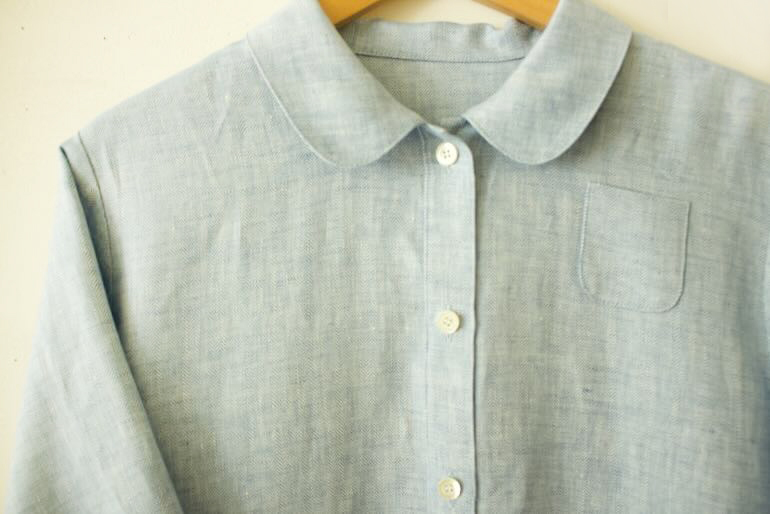 PDNo.74丸衿ドレス 七分袖<br />HB17水色