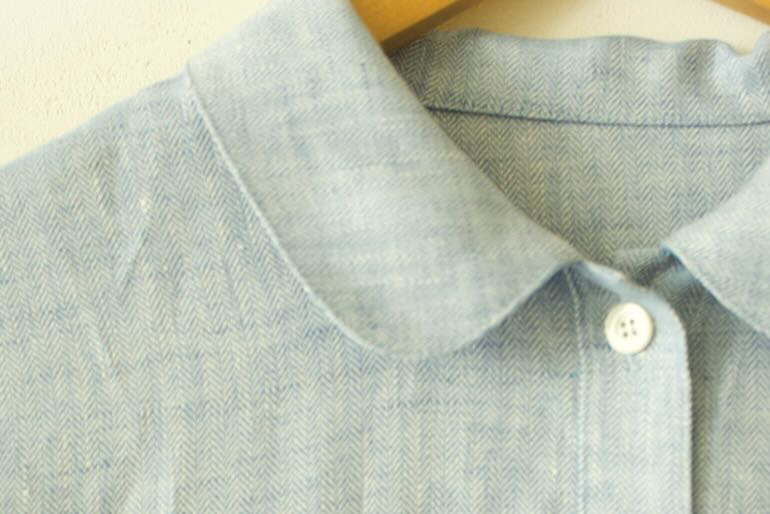 PDNo.74丸衿ドレス 七分袖<br />HB17水色