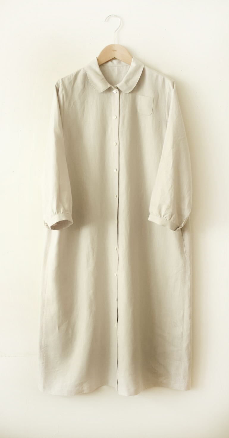 PDNo.74丸衿ドレス 七分袖<br />クラシックシルバ-グレ-