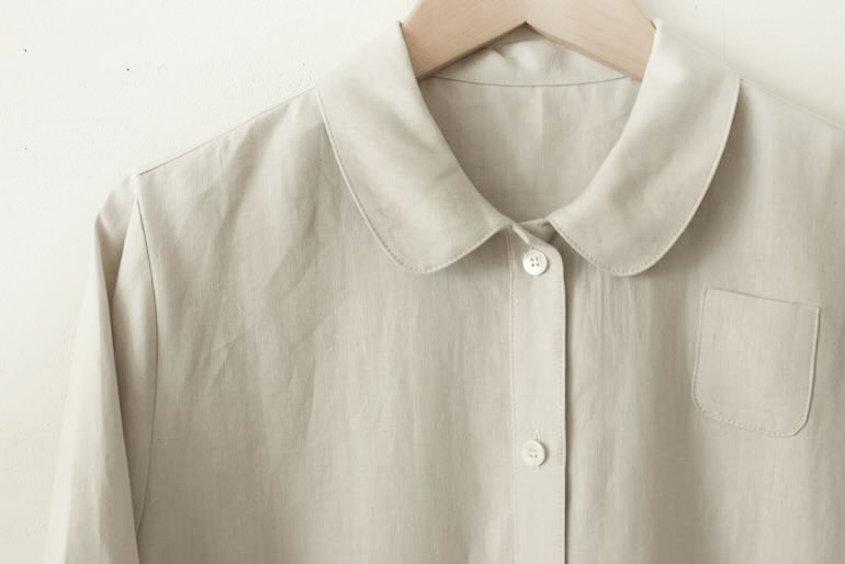 PDNo.74丸衿ドレス 七分袖<br />クラシックシルバ-グレ-