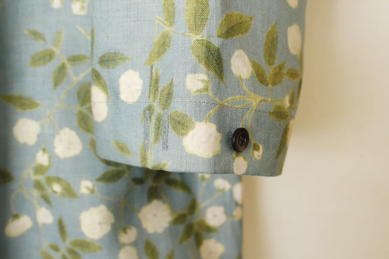 PDNo.94　小さなタックブラウス ７分袖　　<br />LPモッコウバラタ-コイズ