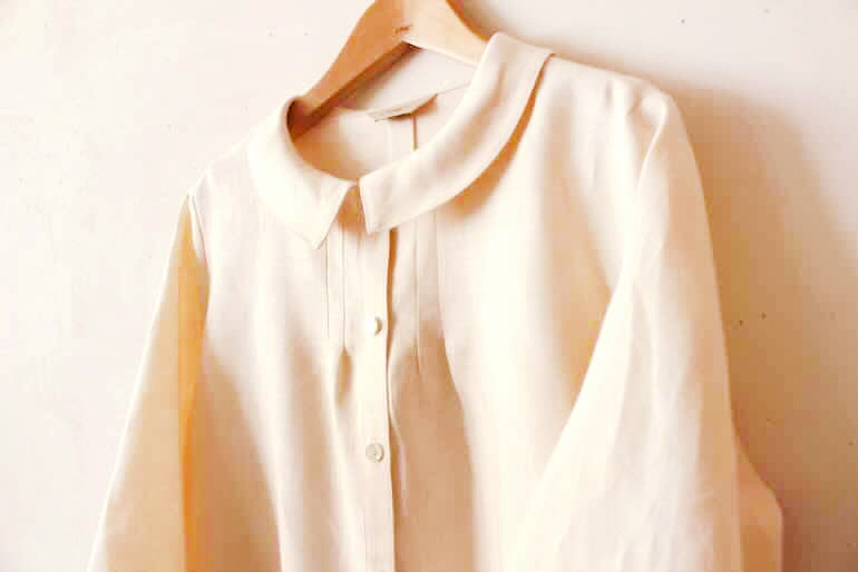 PDNo.94　小さなタックブラウス ７分袖　　<br />fabネロリ