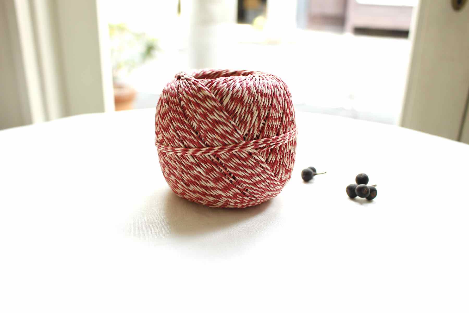 EG-Bリネン糸ワックス加工<br />赤白