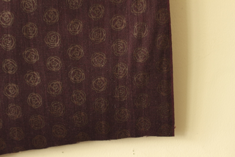 LINNET リネンプリント ローズドット<br />マルベリ-×焦茶