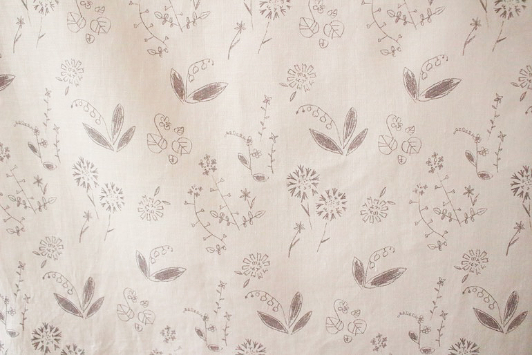 LINNET リネンプリント ワイルドフラワーズ<br />ロ-ズピンク