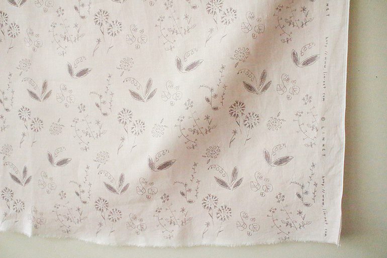 LINNET リネンプリント ワイルドフラワーズ<br />ロ-ズピンク