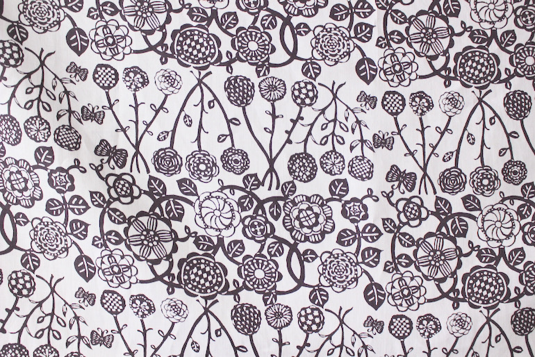 LINNET リネンプリントSEKIのばな<br />ラベンダ-×濃紫