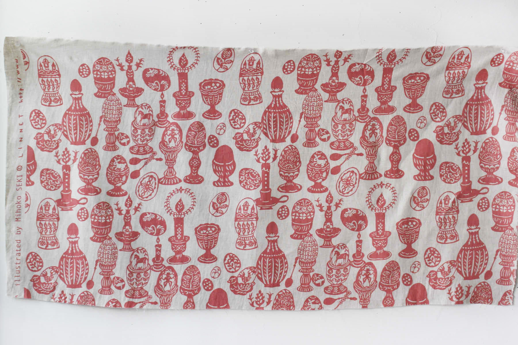 LINNET リネンプリント エッグスタンド<br />薔薇輝石