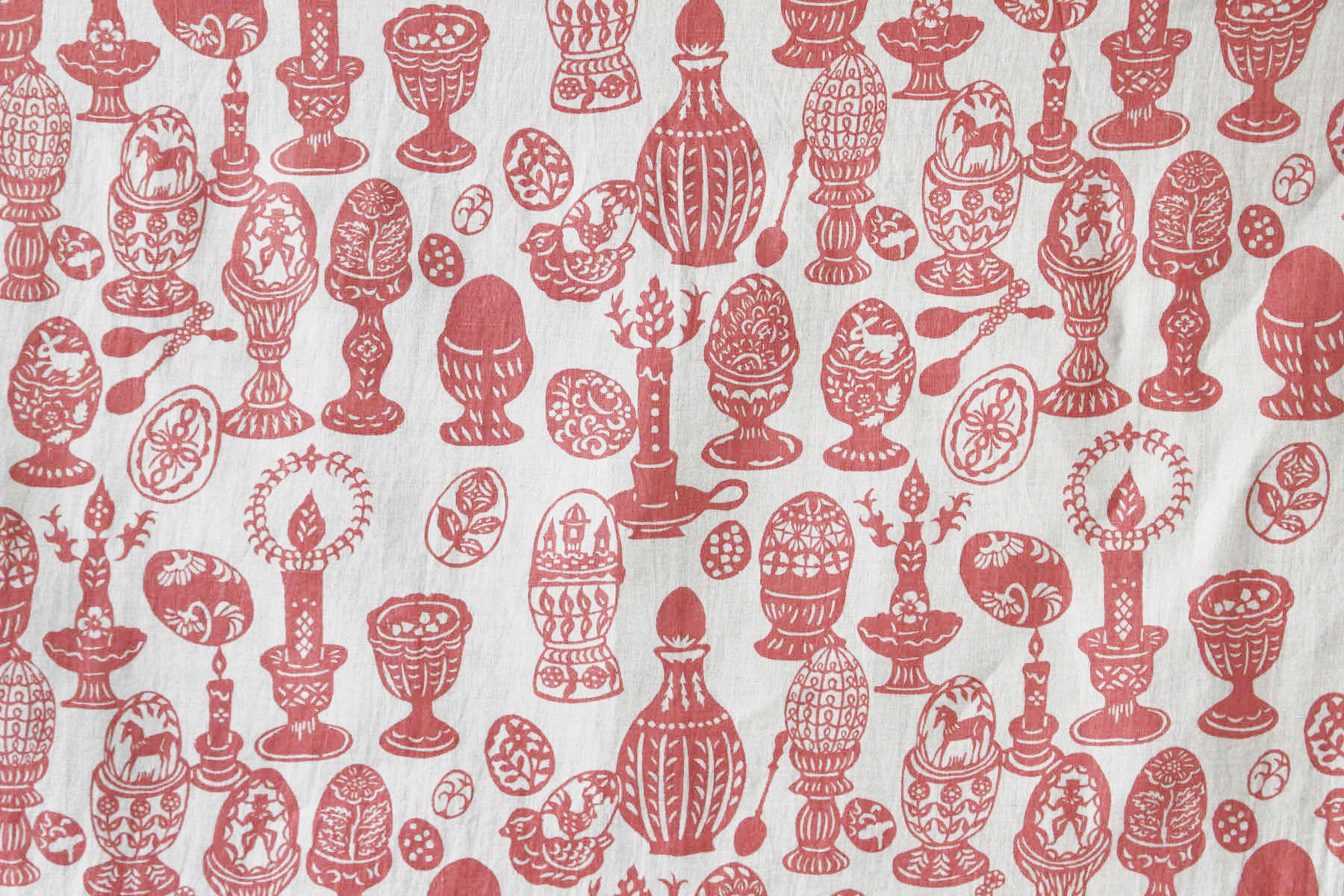 LINNET リネンプリント エッグスタンド<br />薔薇輝石