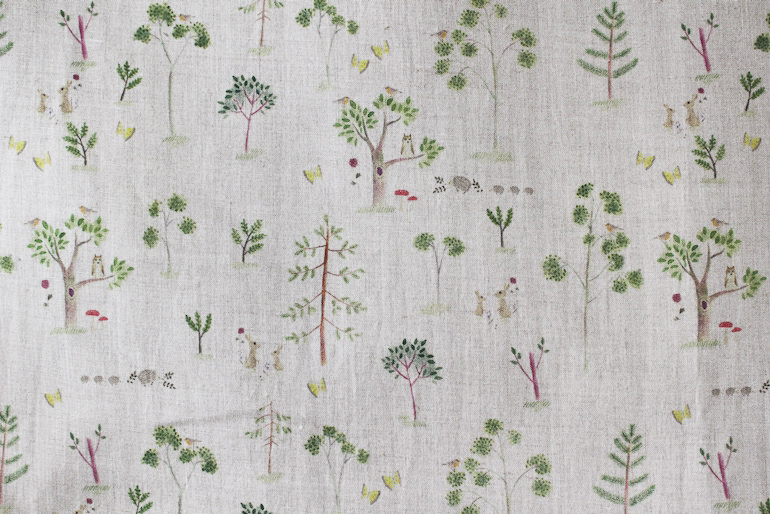 LINNET リネンプリント　木々<br />Flax