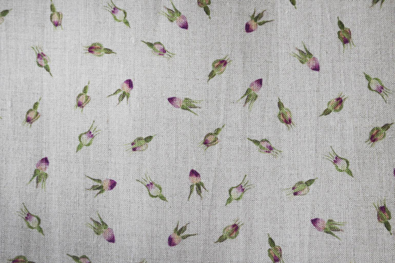 LINNET リネンプリント　薔薇つぼみ<br />Flax
