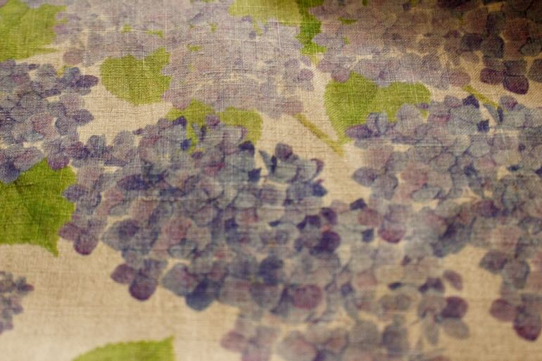 LINNET リネンプリント　紫陽花<br />FLAX