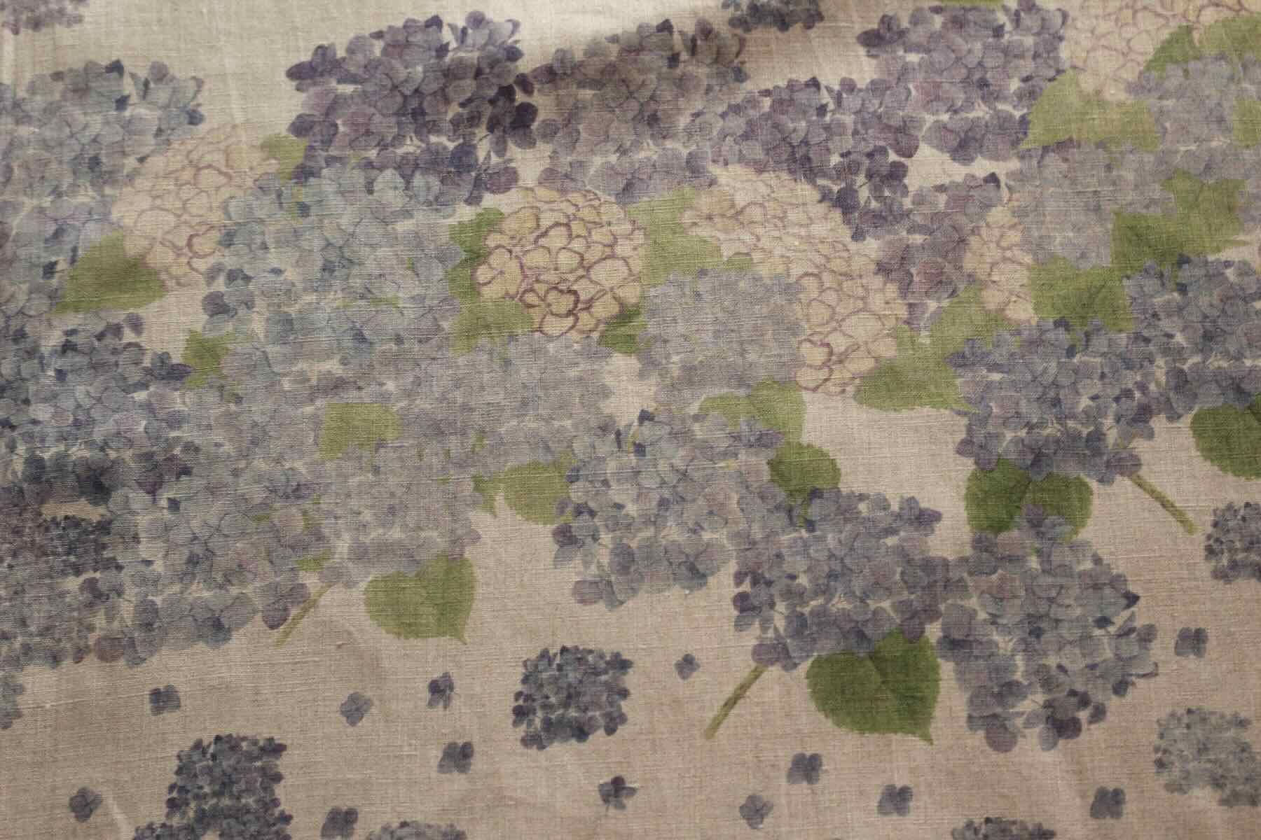LINNET リネンプリント　紫陽花<br />FLAX
