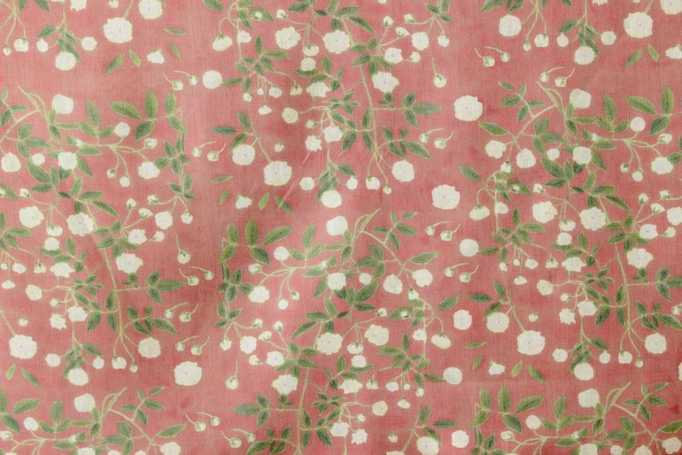 LINNET リネンプリント モッコウバラ<br />C#7紅樺色べにかば