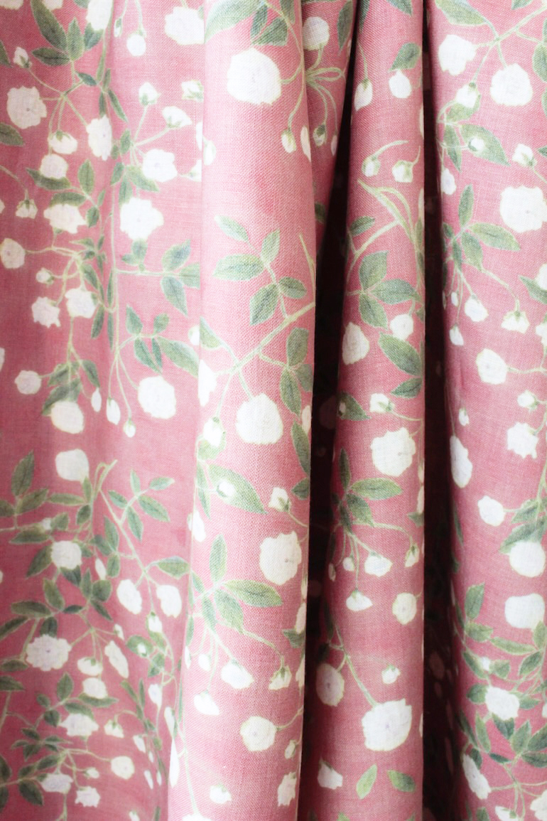 LINNET リネンプリント モッコウバラ<br />C#7紅樺色べにかば