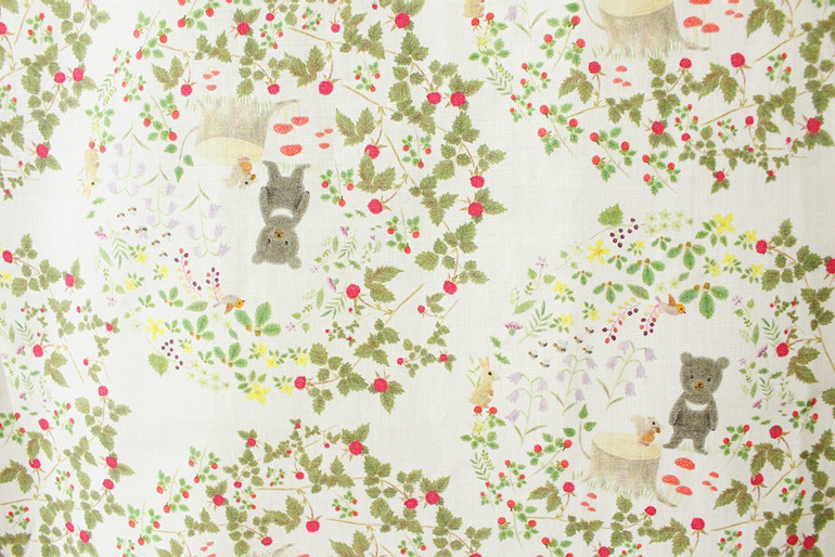 LINNET リネンプリント くまのこポーロ森のボール<br />白