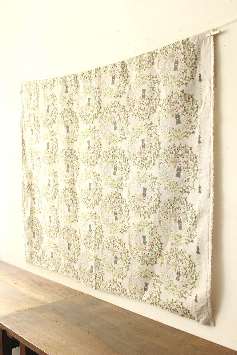 LINNET リネンプリント　くまのこポーロ森のボール<br />Flax