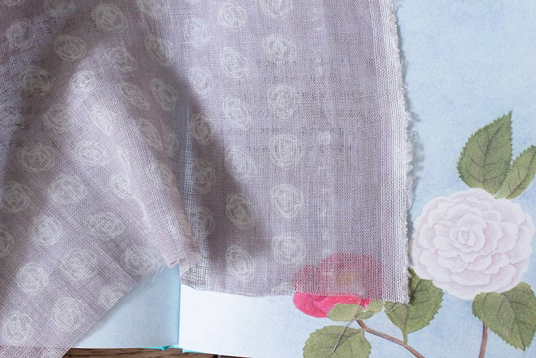 LINNET リネンガーゼプリント ローズドット<br />モ-ブ