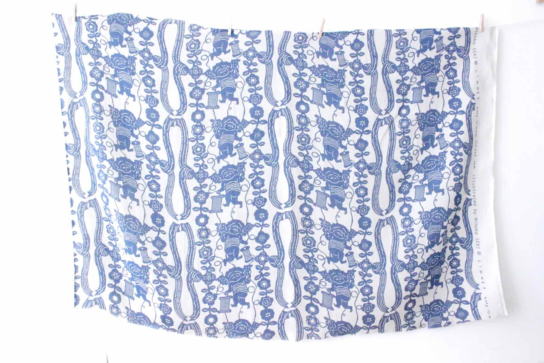 LINNET リネンガーゼプリント 手芸屋の天使<br />Flax+フレンチブル-