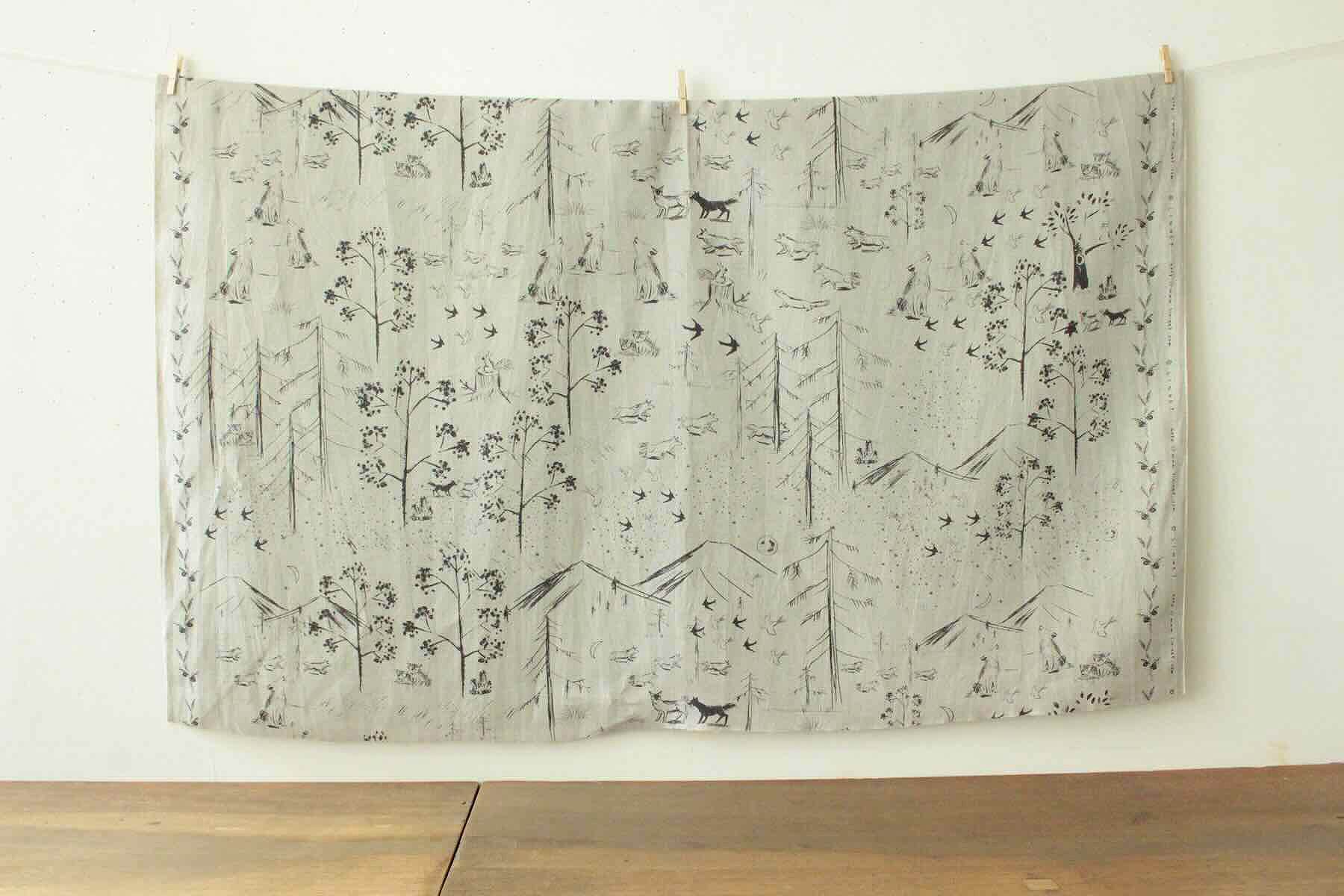 LINNET リネンプリント バンド オブ コヨーテ<br />Flax×焦茶