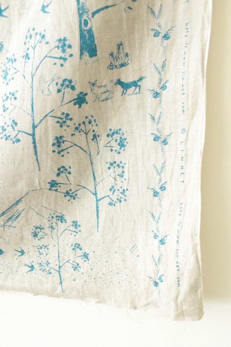 LINNET リネンプリント バンド オブ コヨーテ<br />Flax×薄藍