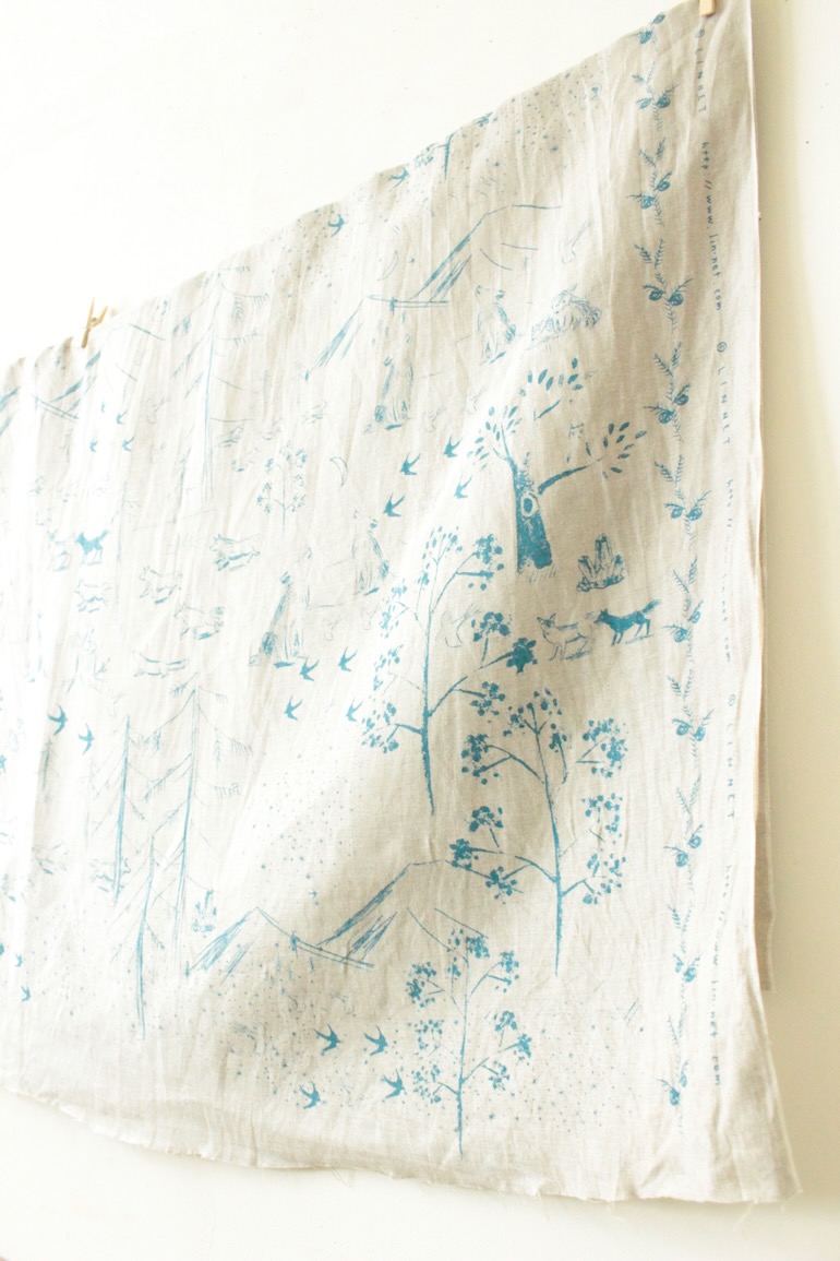 LINNET リネンプリント バンド オブ コヨーテ<br />Flax×薄藍