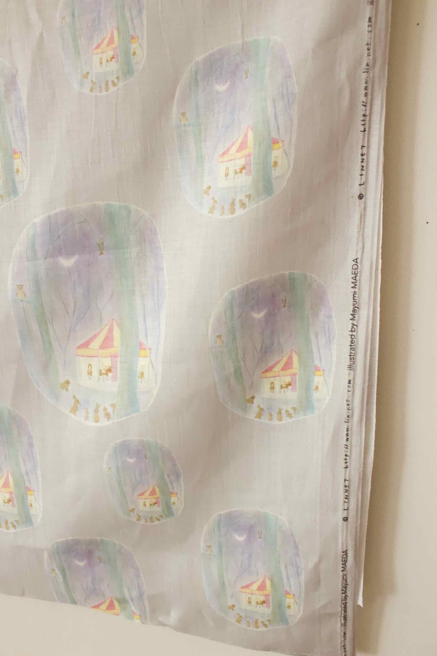 LINNET リネンプリント　カーニバル　水玉<br />シルバ-グレ-