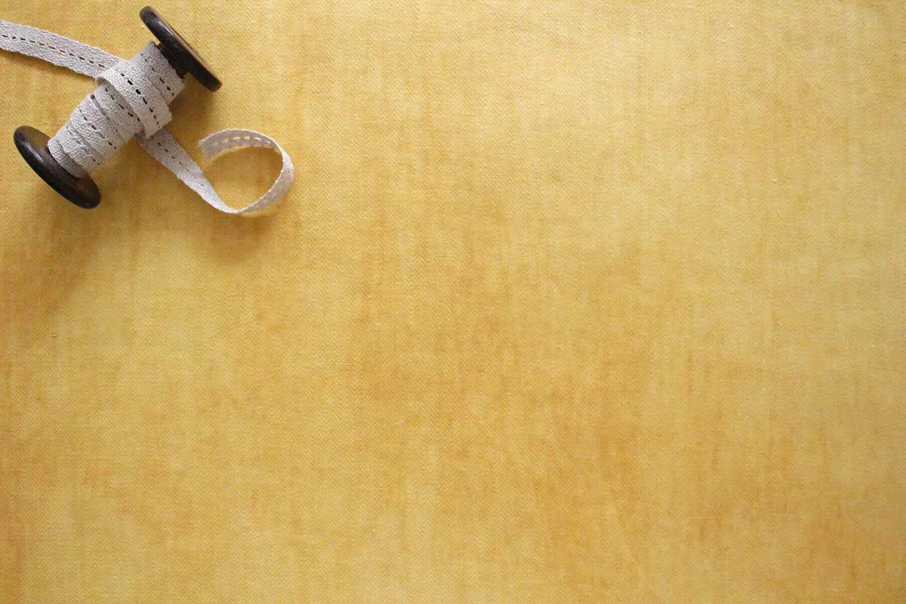 リネンHBヘリンボーン杢調カラー　<br />イエロ-