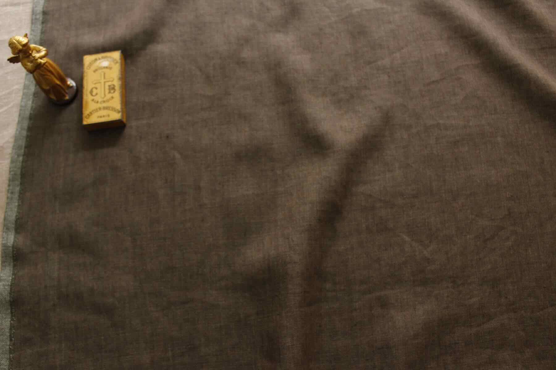 LINNET 先染めインディゴ<br />マロンブラウン