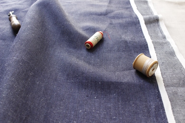 LINNET 先染めヘンプインディゴツイル<br />インディゴブル-