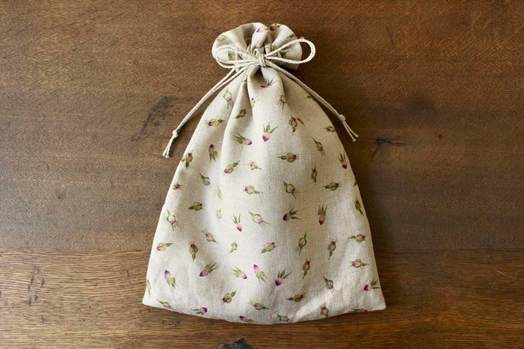 薔薇蕾の巾着セット<br />Flax