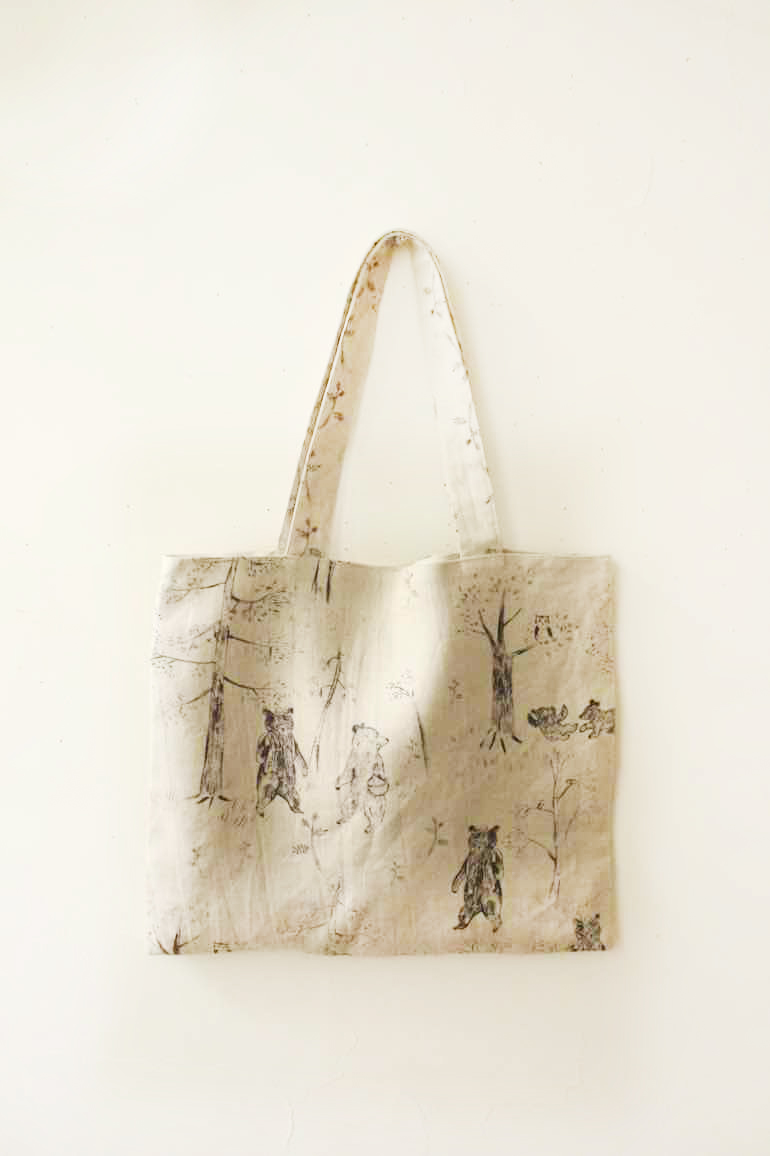 リネン絵本バック　セット<br />森とくま　FLax