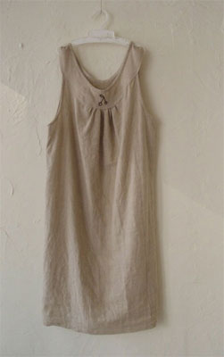 リネン＆ウール　シュミーズドレス